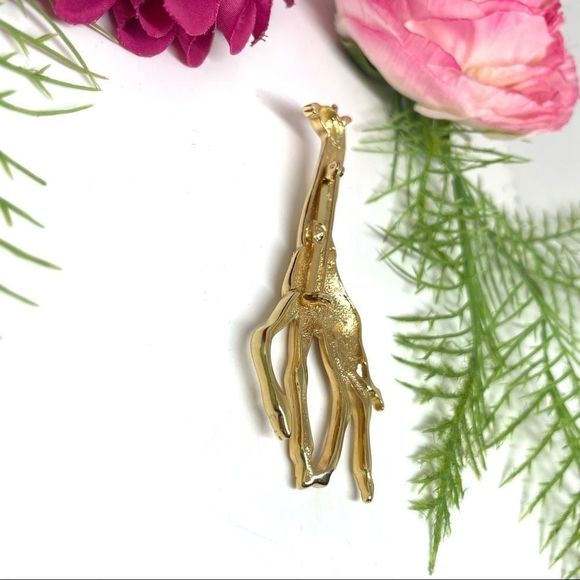 VINTAGE⚜️Adorable Golden Giraffe Brooch/Pin - Picture 6 of 7